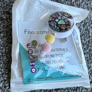 Colorful Paw Print BADGE holder Accessory